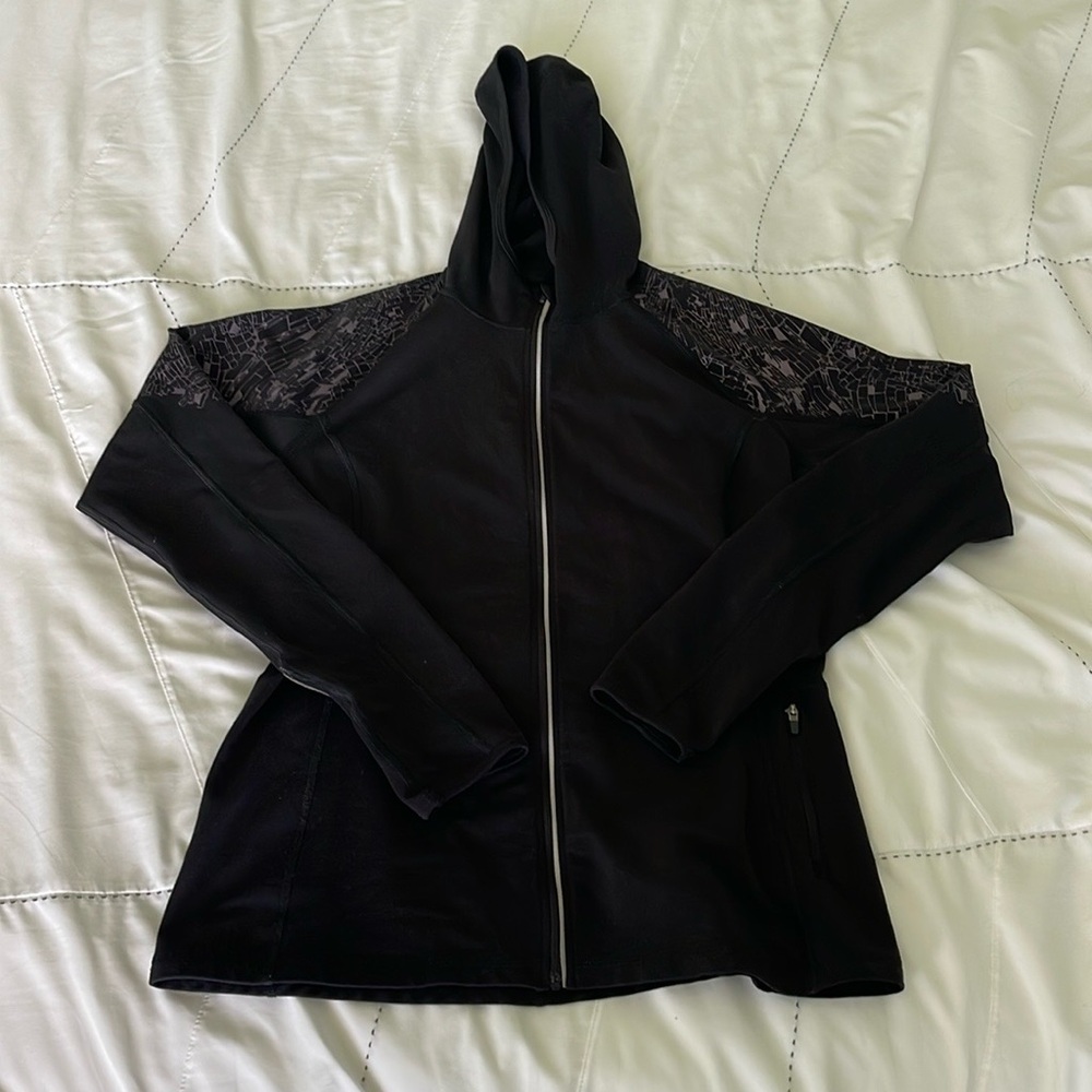 Title Nine Black Hoodie with Lace Accents